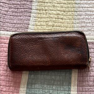 Portland leather accordion wallet brown.  used and in good shape